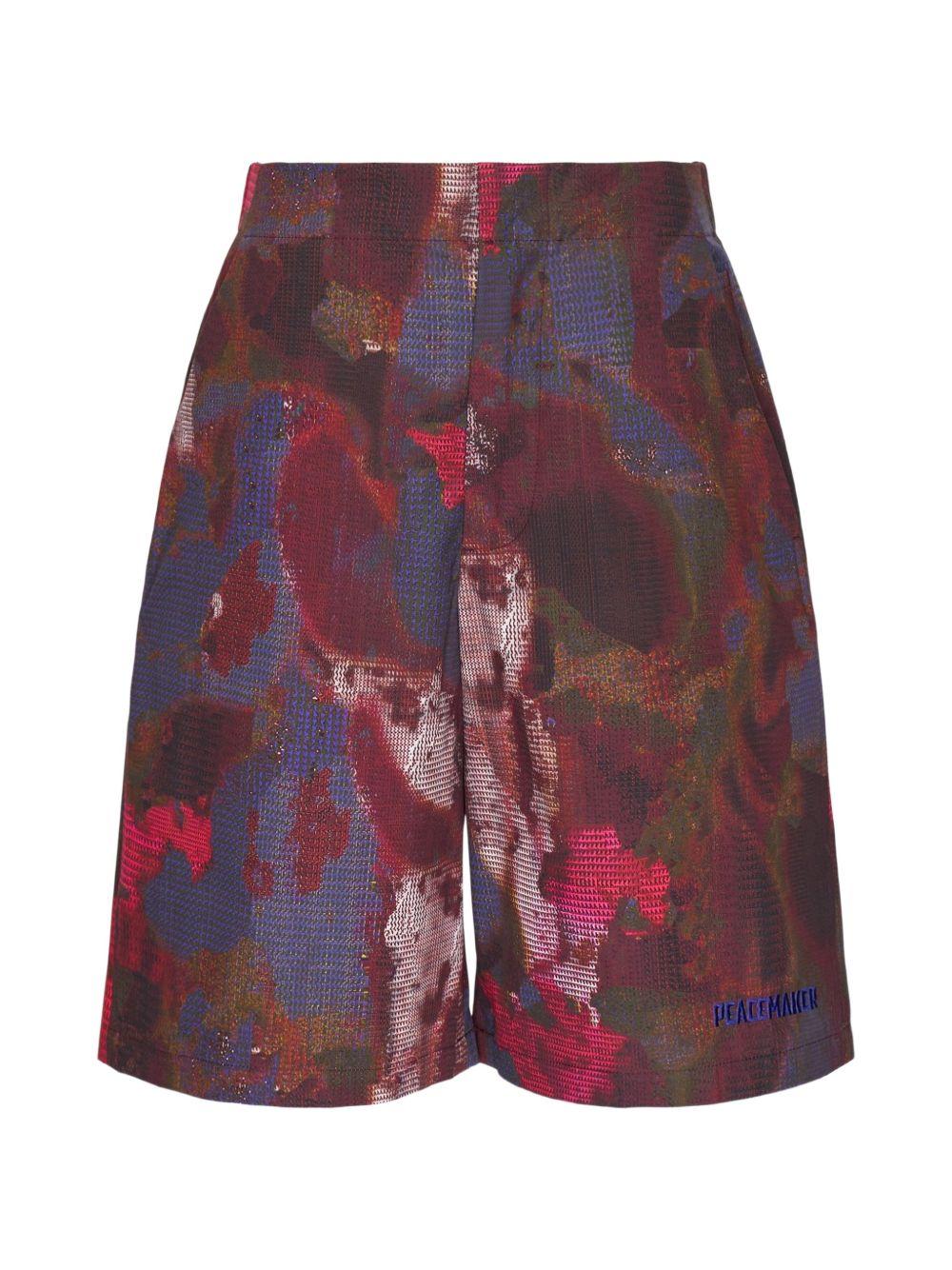 Shorts con stampa in rosso Oamc peacemaker - uomo 
