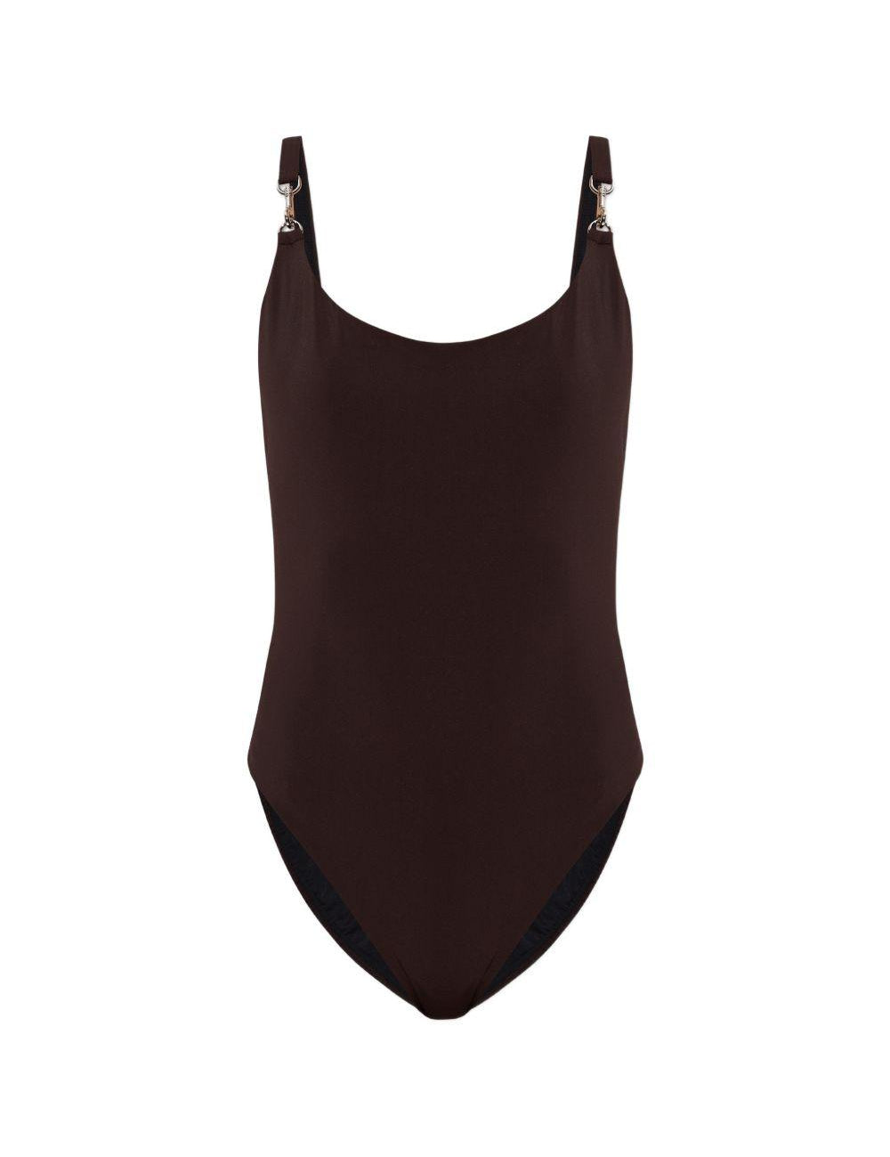Costume da bagno con anello in marrone Tory burch - donna 