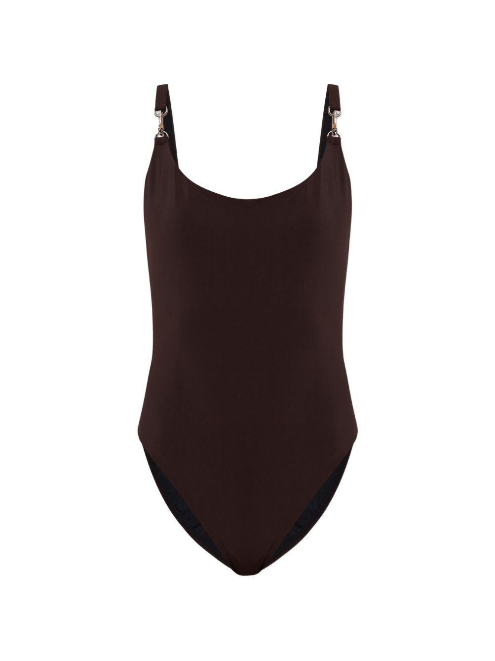 Costume da bagno con anello in marrone Tory burch - donna 