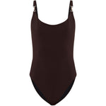 Costume da bagno con anello in marrone Tory burch - donna 