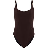Costume da bagno con anello in marrone Tory burch - donna 