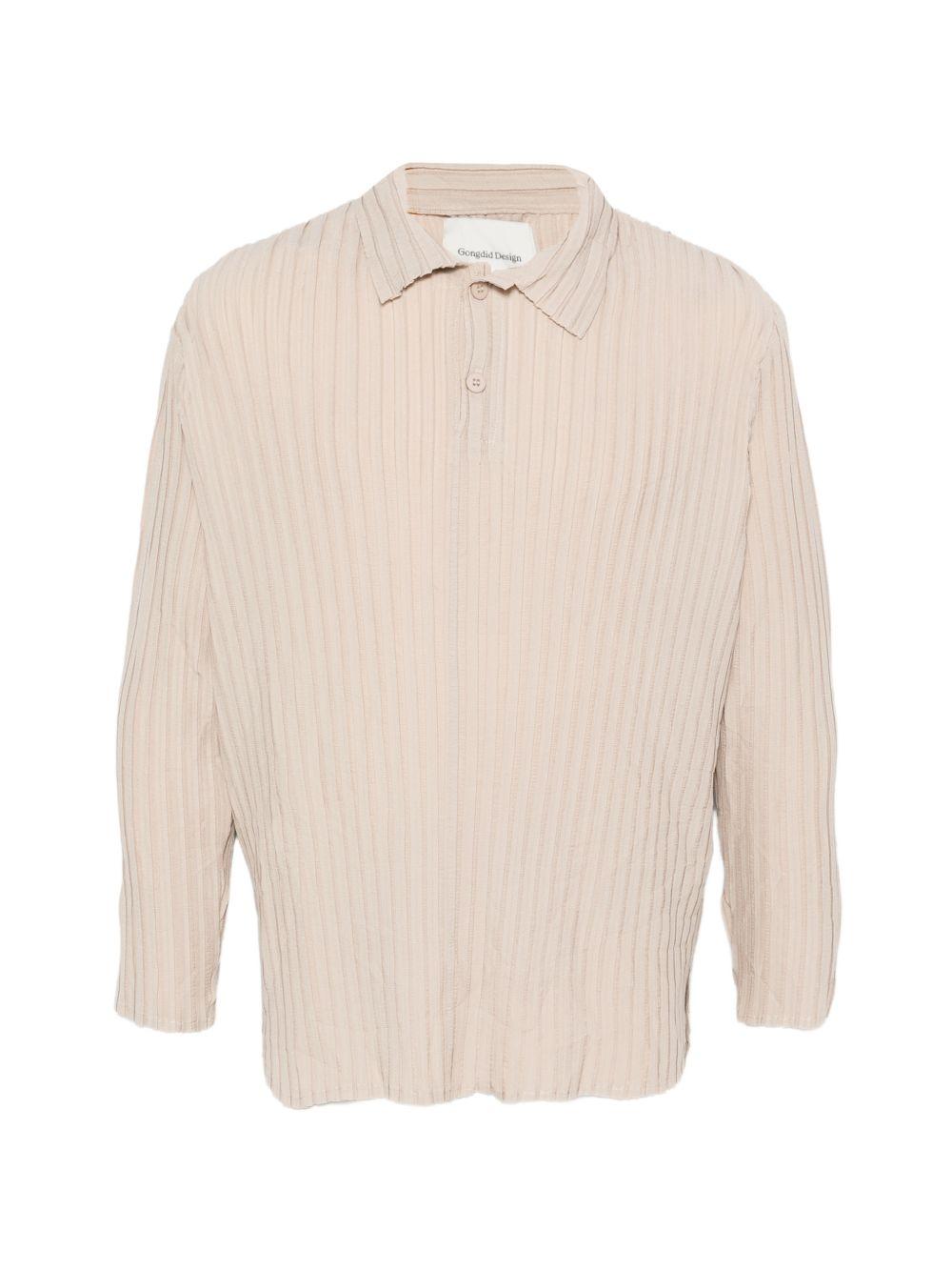 Polo a maniche lunghe in beige Gongdid design - uomo 