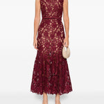 Abito midi smanicato in bordeaux Self-Portrait - donna 