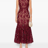 Abito midi smanicato in bordeaux Self-Portrait - donna 