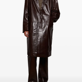 Cappotto monopetto in pelle in marrone Entire Studios - unisex 