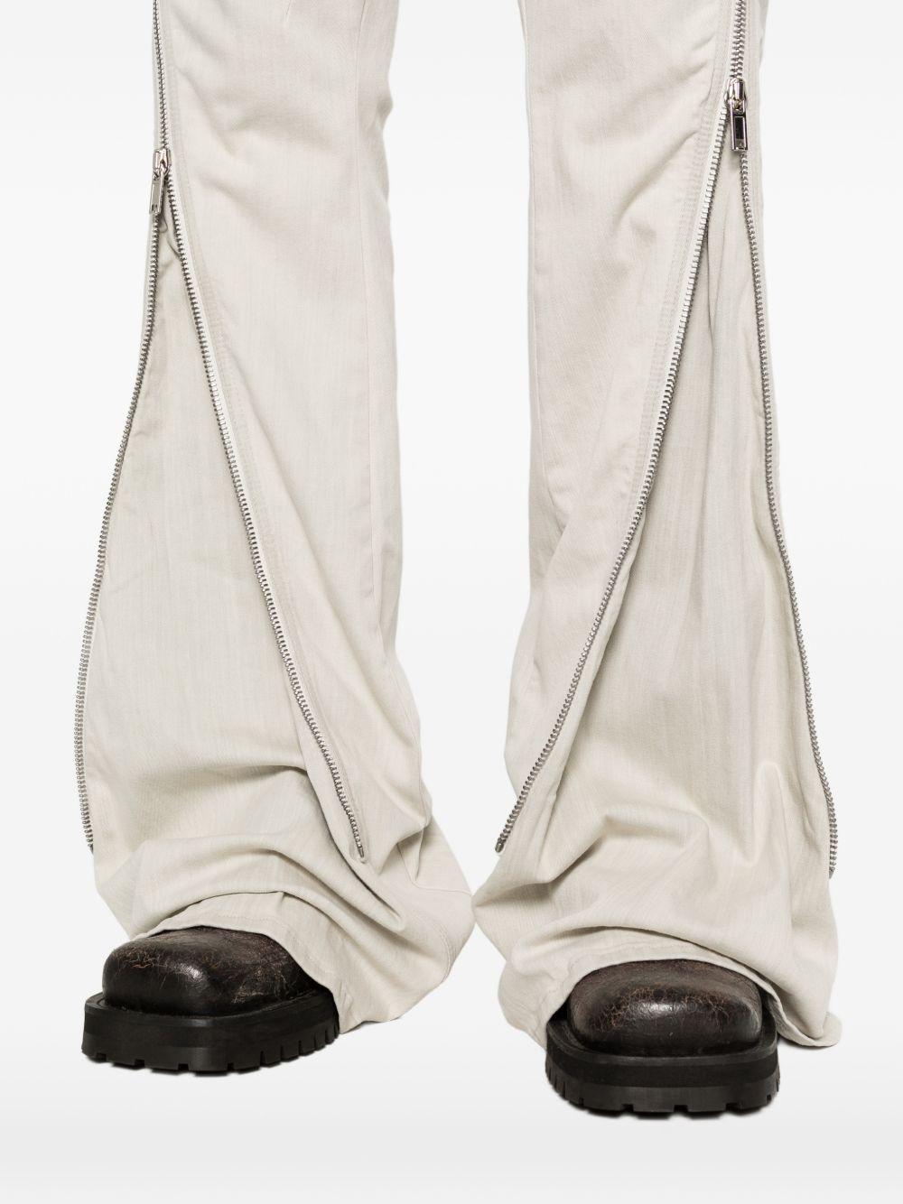 Jeans con zip laterale in avorio Rick owens drkshdw - uomo 