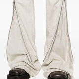 Jeans con zip laterale in avorio Rick owens drkshdw - uomo 