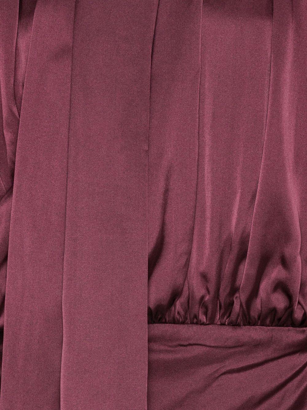 Abito mini con finitura satinata in bordeaux Rotate - donna 