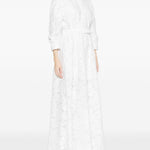 Abito lungo Courtney con cintura e decorazioni floreali in bianco Simkhai - donna 