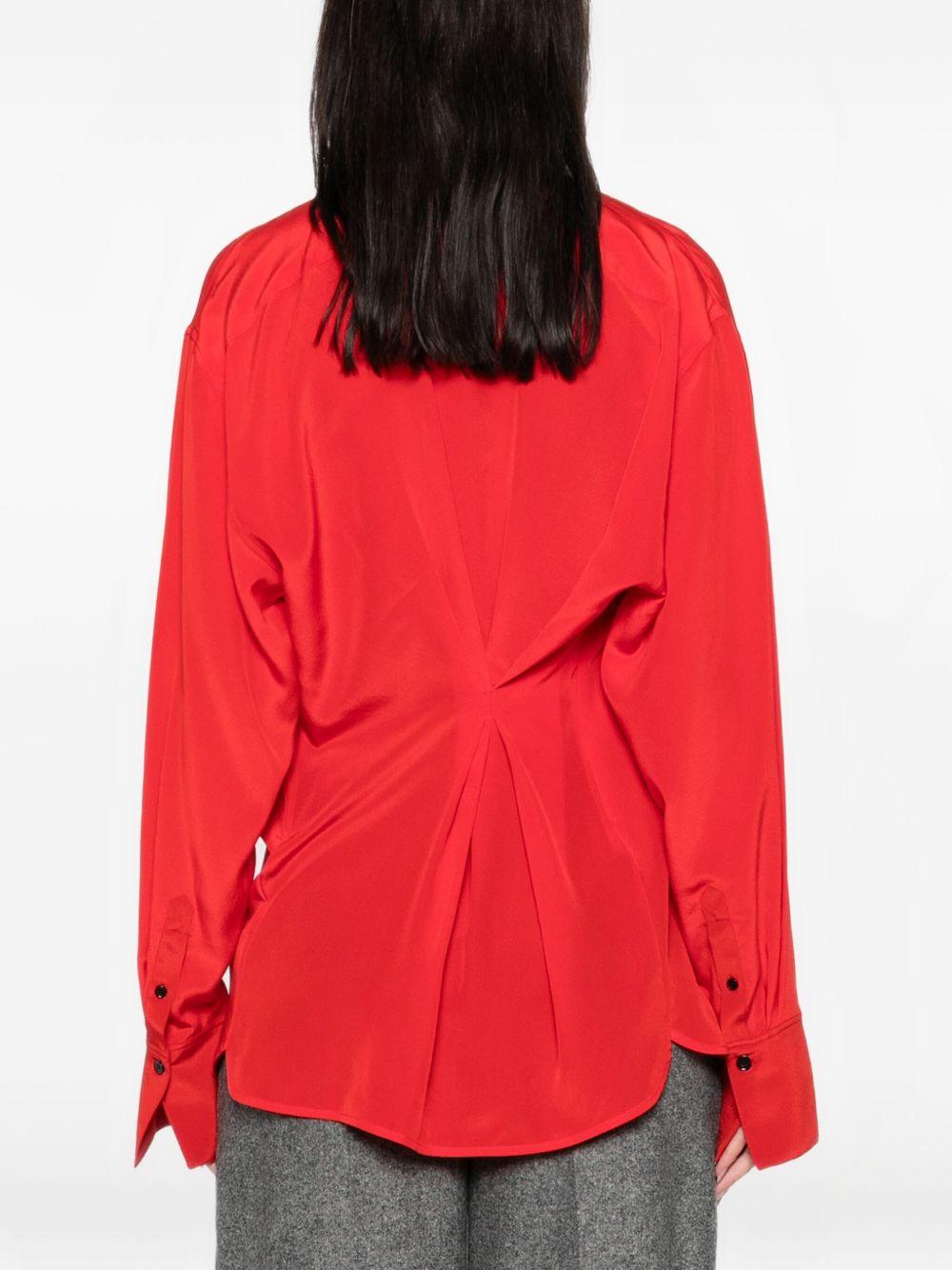 Camicia con collo lavallière in rosso Victoria Beckham - donna 
