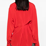 Camicia con collo lavallière in rosso Victoria Beckham - donna 