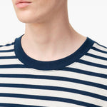 T-shirt Ami de Coeur a maniche lunghe in bianco e blu Ami paris - uomo 