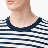 T-shirt Ami de Coeur a maniche lunghe in bianco e blu Ami paris - uomo 