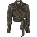 Blusa a portafoglio in verde oliva Zimmermann - donna 