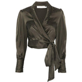 Blusa a portafoglio in verde oliva Zimmermann - donna 