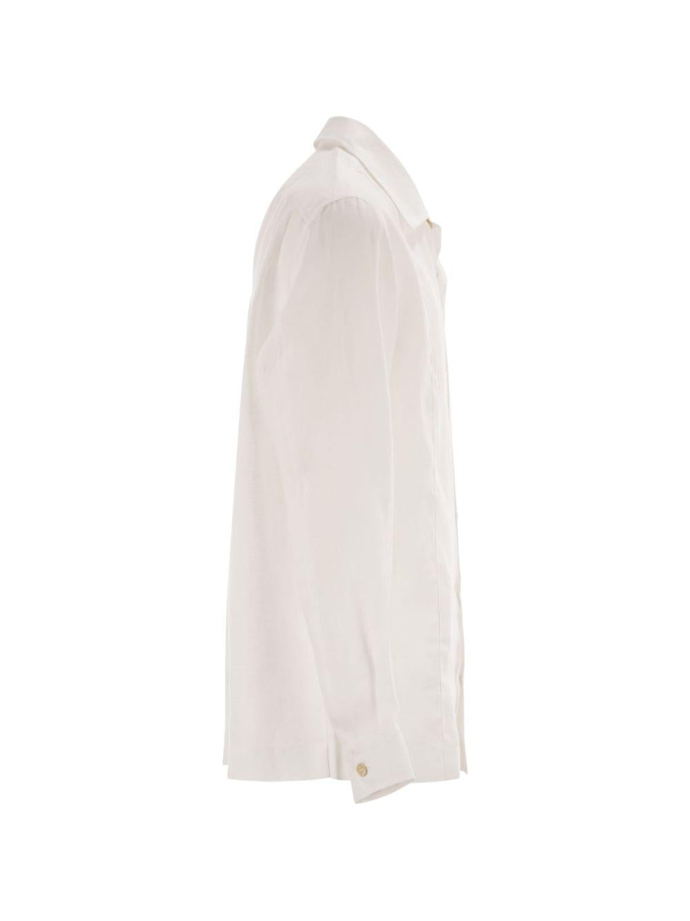 Camicia con colletto classico in bianco brunello cucinelli - uomo 