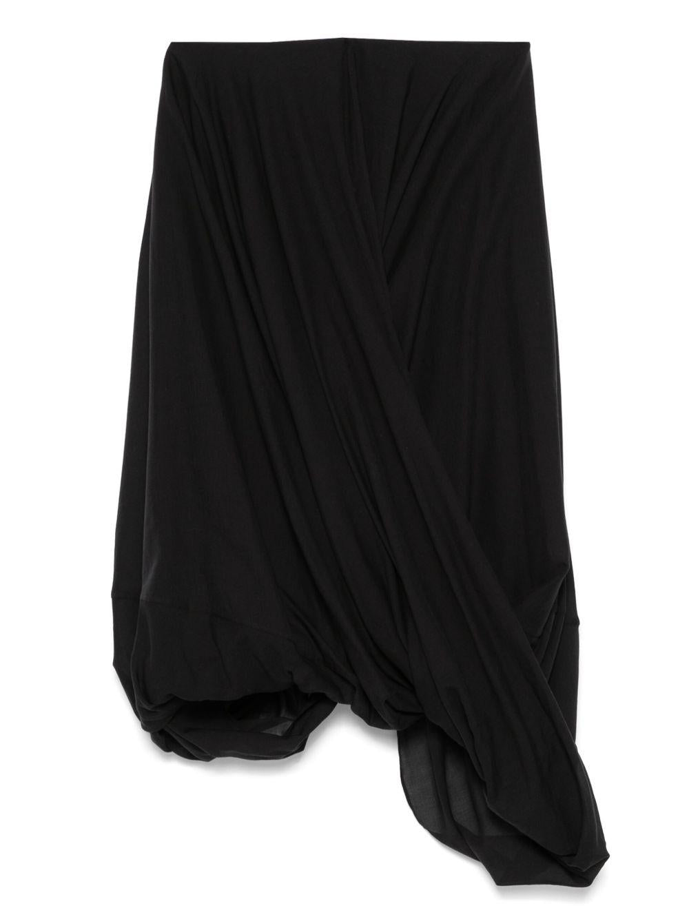 Gonna drapeggiata cocoon in nero Toteme - donna 