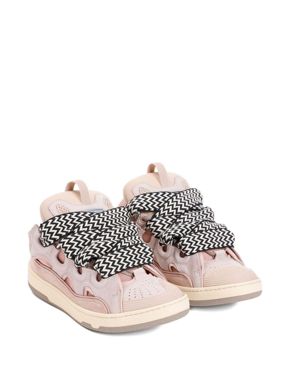 Sneakers con lacci a zigzag in rosa Lanvin - uomo 