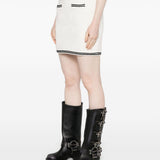 Minigonna con fiocco jacquard in bianco Self-portrait - donna 