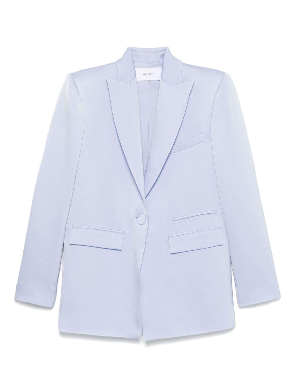 Giacca monopetto satinata in celeste Alex perry - donna 