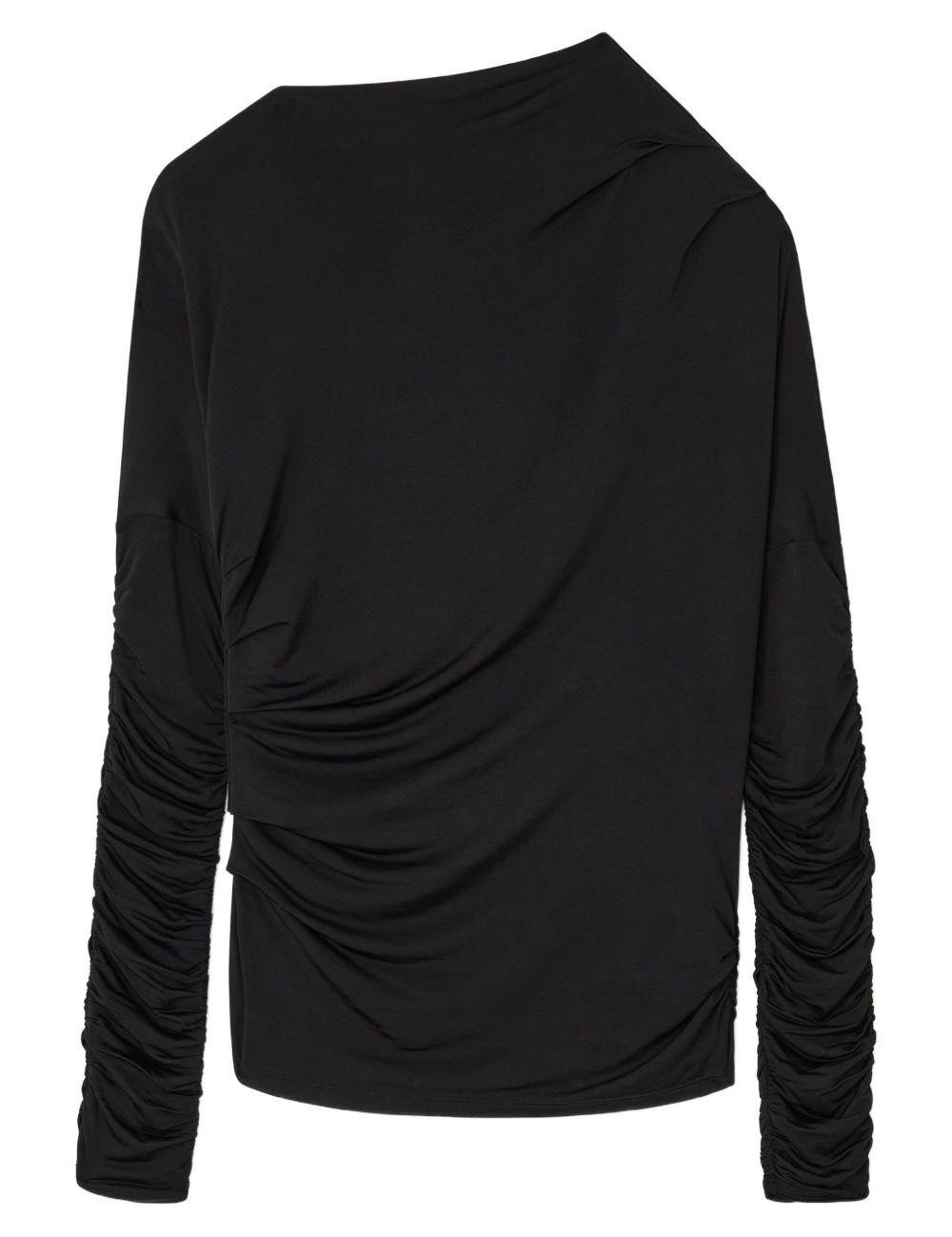 Top con ruches in nero Ganni - donna 