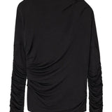 Top con ruches in nero Ganni - donna 