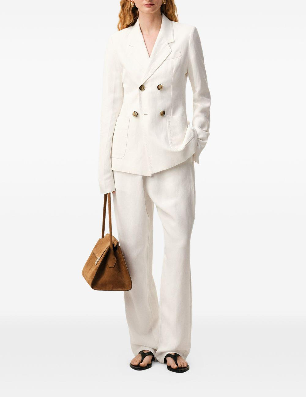 PANTALONI CON VITA ELASTICIZZATA IN BIANCO AMI PARIS - DONNA 