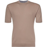 T-shirt a costine in marrone  Eleventy - uomo 