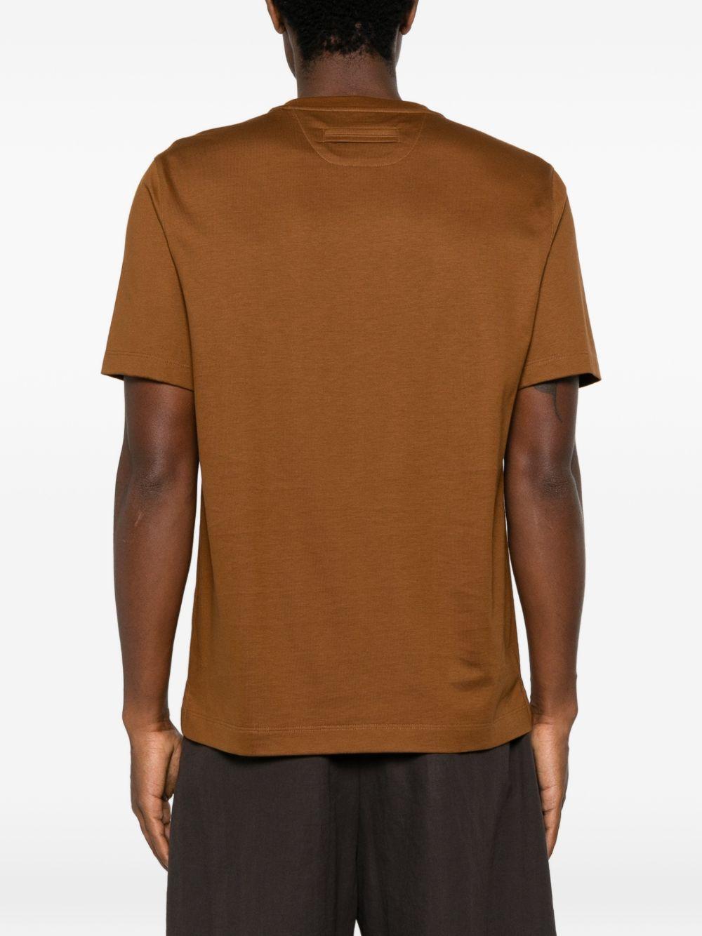 T-shirt a maniche corte in marrone Zegna - uomo 