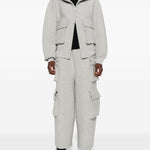 Pantaloni cargo con coulisse in grigio Feng Chen Wang - uomo 