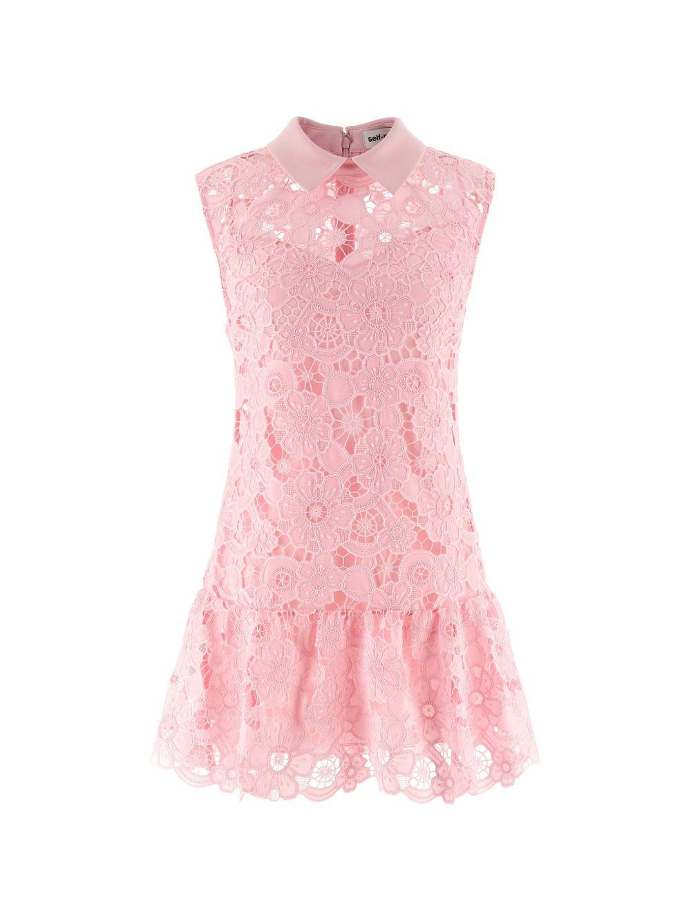 Abito in pizzo con colletto in rosa Self-Portrait - donna 