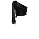 Top monospalla  in nero Rick owens drkshdw - donna 