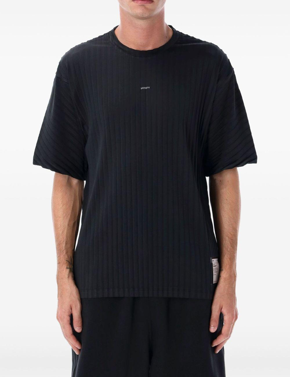 T-shirt con logo in nero Satisfy - unisex 