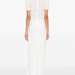 Abito lungo con collo alto e ruches in bianco Christopher esber - donna 