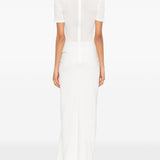 Abito lungo con collo alto e ruches in bianco Christopher esber - donna 