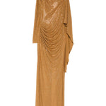Abito lungo con strass in oro Self-Portrait - donna 