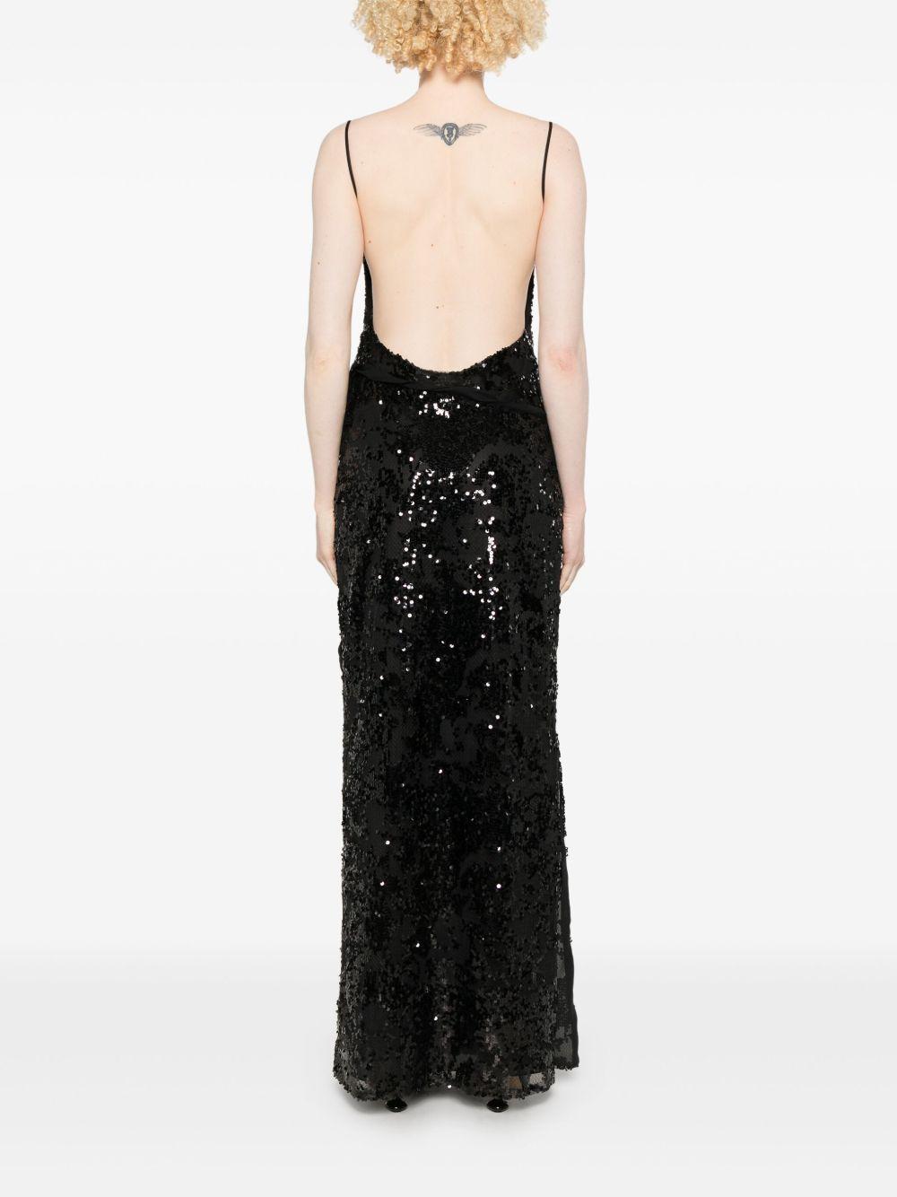 Abito lungo con paillettes in nero Coperni - donna 