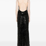 Abito lungo con paillettes in nero Coperni - donna 