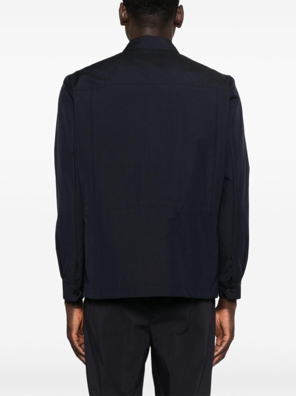 Giacca-camicia con bottoni in blu Grayed - uomo 