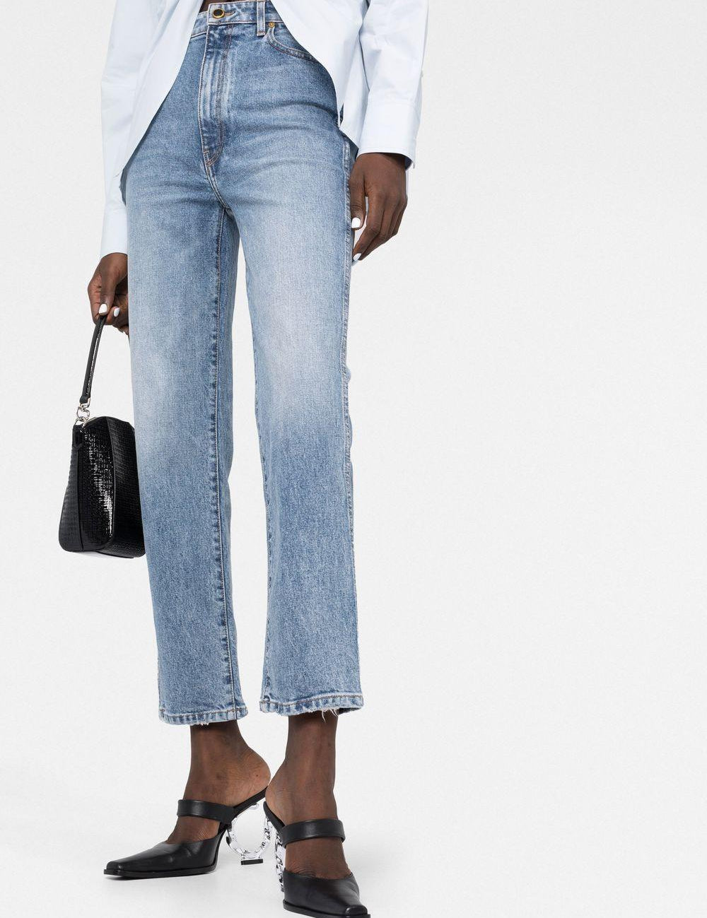Jeans dritti Abigail in azzurro KHAITE - donna 