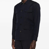 Giacca-camicia con bottoni in blu Grayed - uomo 