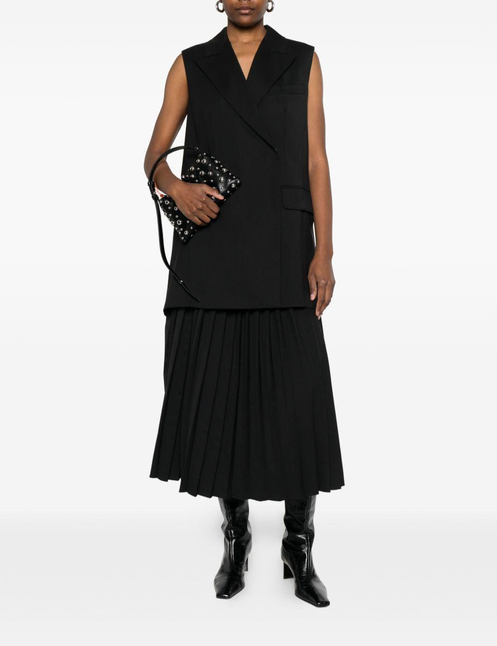 Gonna midi plissettata con cintura in nero Maxmara sportmax - donna 