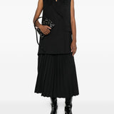 Gonna midi plissettata con cintura in nero Maxmara sportmax - donna 
