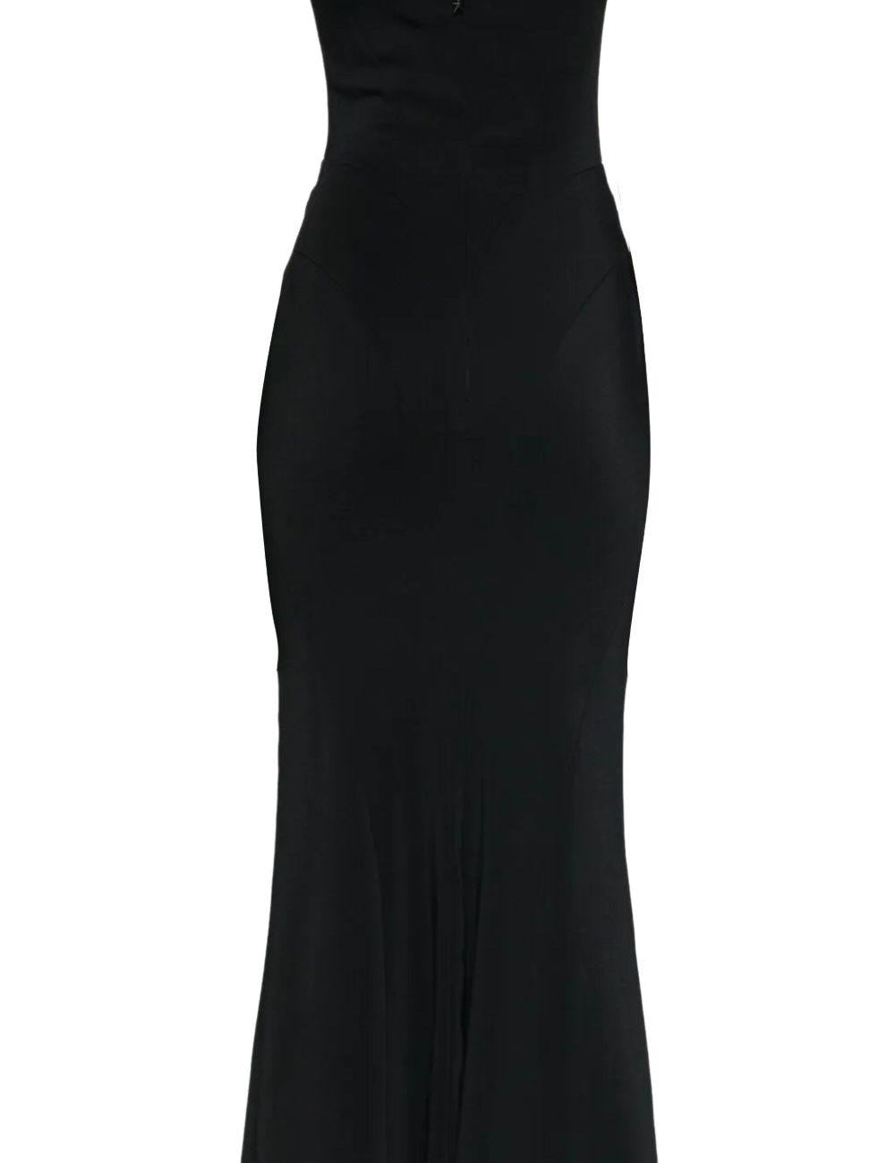 Abito con scollo drappeggiato in nero Mugler - donna 