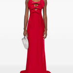Abito da sera con fiocchi in velluto rosso Alessandra Rich - donna 