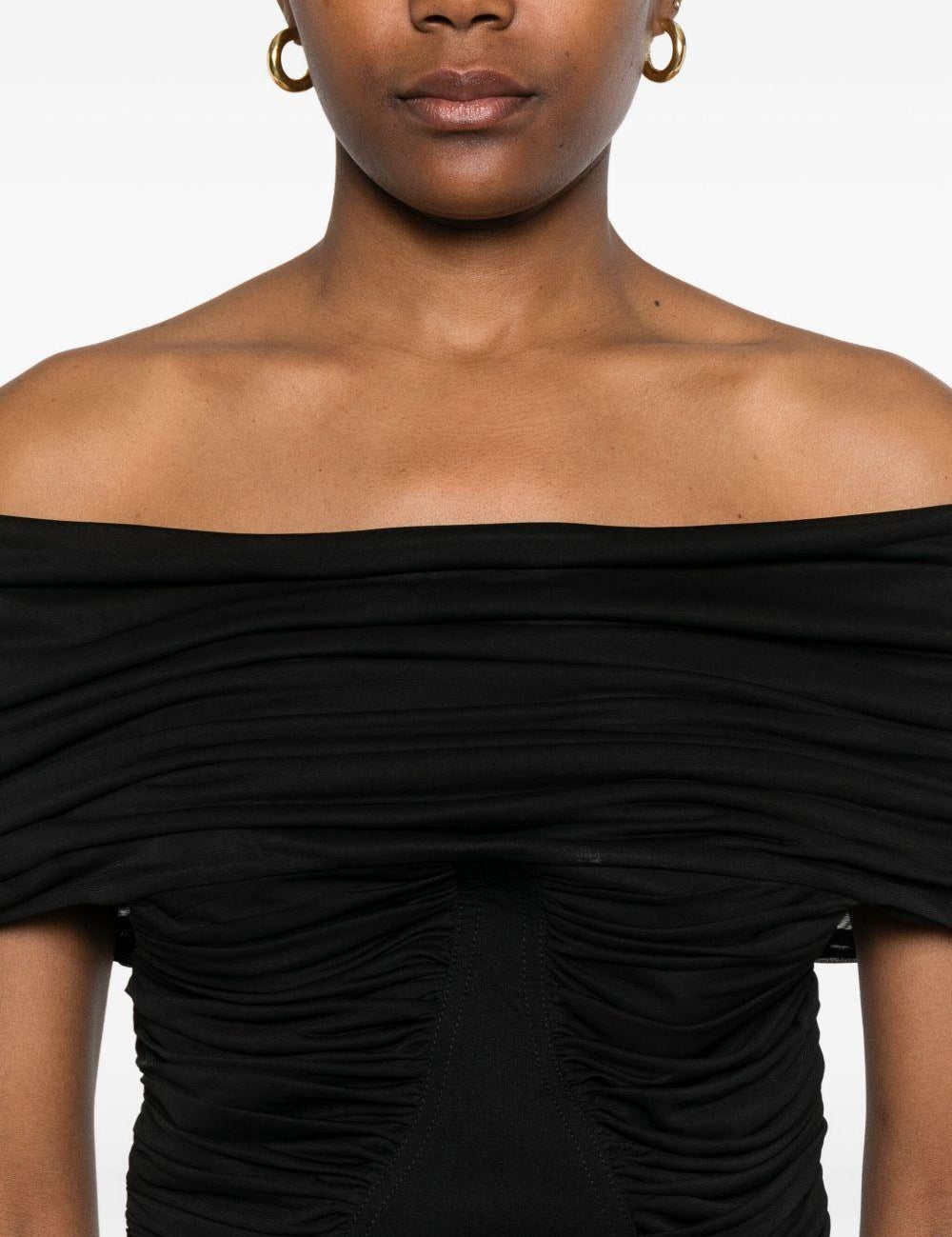 Abito off-shoulder in jersey di viscosa navile in nero Maxmara - donna 