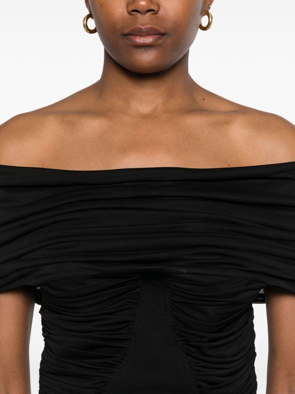 Abito off-shoulder in jersey di viscosa navile in nero Maxmara - donna 
