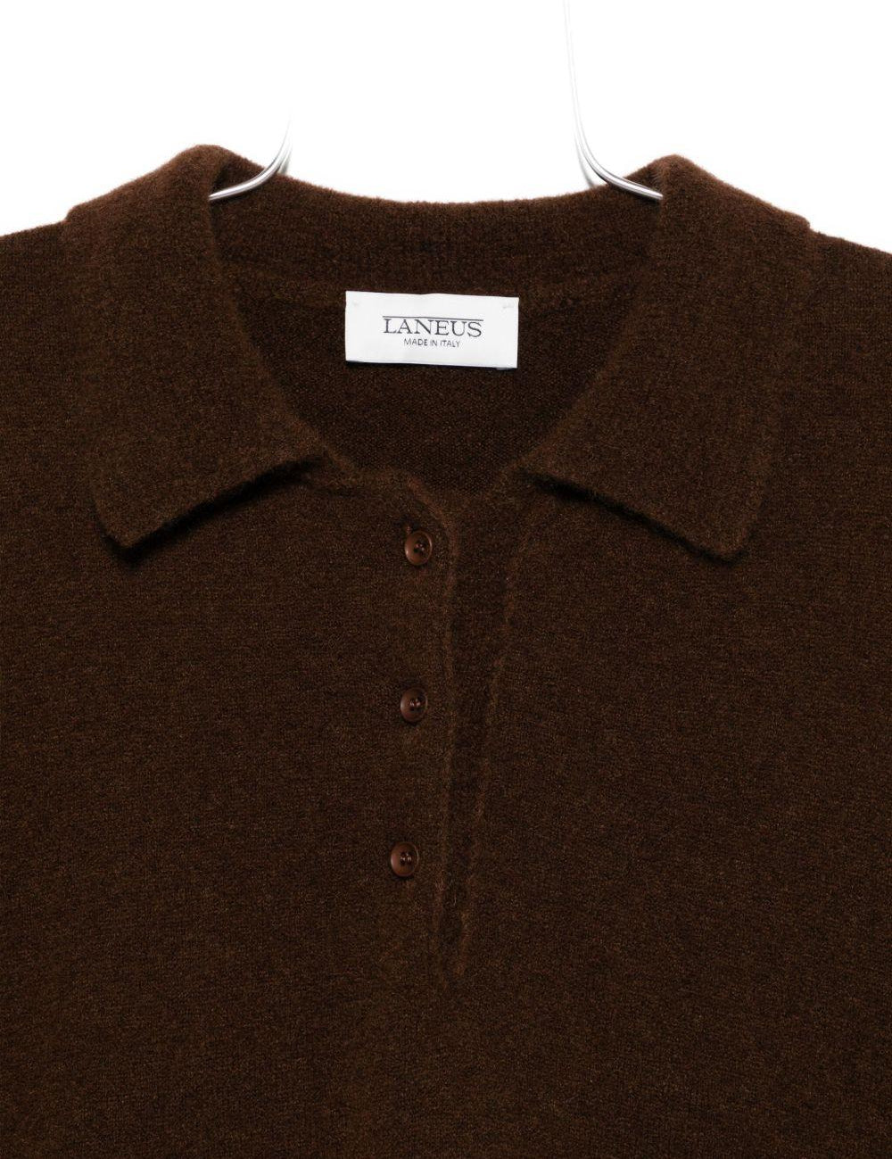 Polo con bottoni in marrone Laneus - donna 