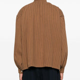 Camicia con cuciture decorative in marrone Glass Cypress - uomo 