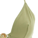 Top bikini Alva con perline in verde 